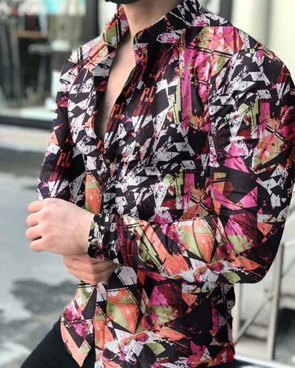 Men Hawaiian Long Sleeve Shirt - Constantin & Crys