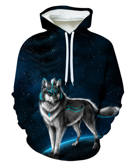 3D Digital Printing Hooded Pocket Pullover Hooded Men's Sweater Custom Hoodies