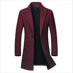 Factory Wholesale 2024 Men Wool Trench Coat Slim Overcoat Warm Winter Long Men's