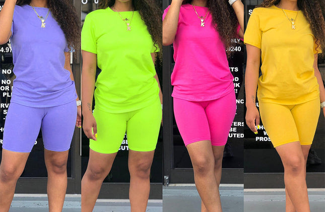Custom Outfits Women T Shirt and Short Sets Summer 2 Two Piece Short