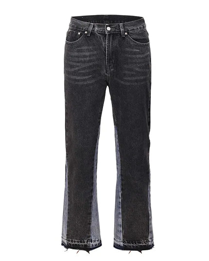 Vintage Flared Jeans for Men Y2k Streetwear Frayed Jean Pants Baggy Hip Hop