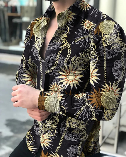 Men Hawaiian Long Sleeve Shirt - Constantin & Crys