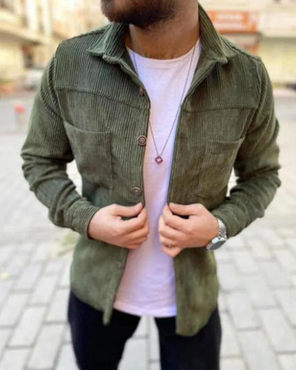 Streetwear Corduroy Mens Shirts for Men Clothing Harajuku Fashion Casual Shirt