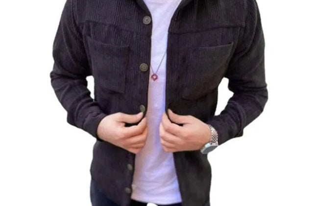 Streetwear Corduroy Mens Shirts for Men Clothing Harajuku Fashion Casual Shirt