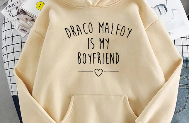 Draco Malfoy Is My Boyfriend Letter Print Hoodie Women Green Casual Sudaderas