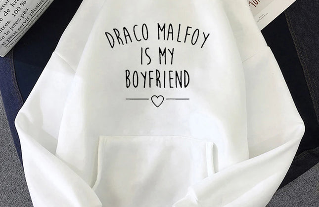Draco Malfoy Is My Boyfriend Letter Print Hoodie Women Green Casual Sudaderas