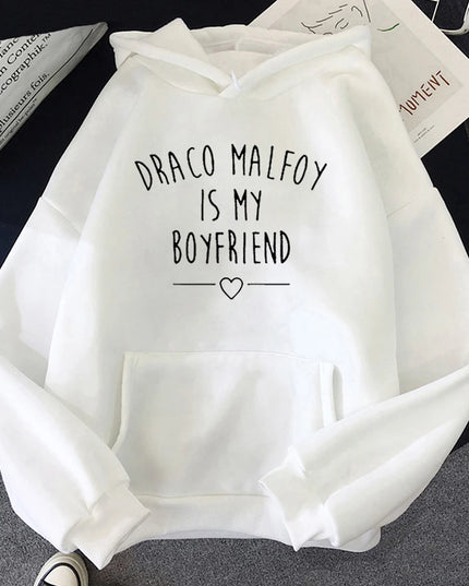 Draco Malfoy Is My Boyfriend Letter Print Hoodie Women Green Casual Sudaderas