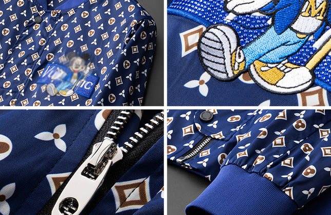 Men’s Casual Printed Fleece Jacket – Long Sleeve Autumn Style