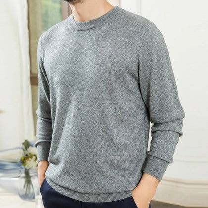 Men’s Custom Logo Knit Sweater – Casual Long Sleeve Pullover