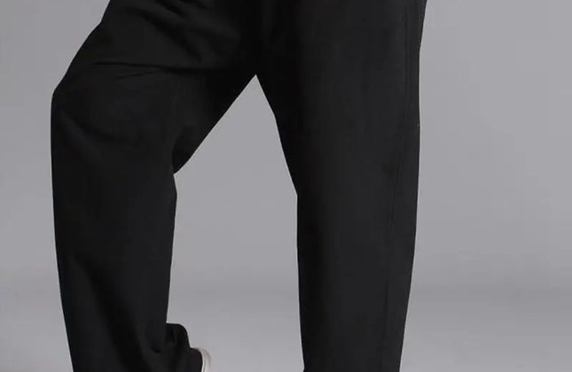 Men Pants Cotton Chinese Traditional Men's Kung Fu Pants Wu Shu Tai Chi Elast