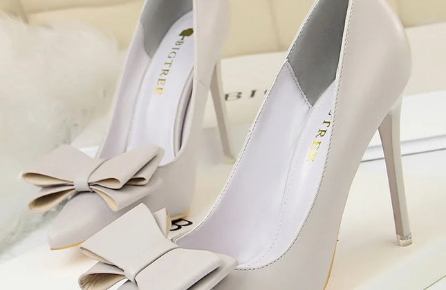 BIGTREE Shoes Bow-Knot Pumps Women High Heels 2025 Fashion Women Heels Lady