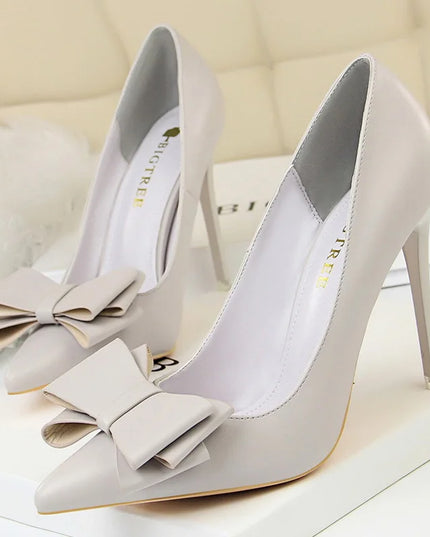 BIGTREE Shoes Bow-Knot Pumps Women High Heels 2025 Fashion Women Heels Lady