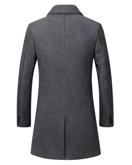 Factory Wholesale 2024 Men Wool Trench Coat Slim Overcoat Warm Winter Long Men's