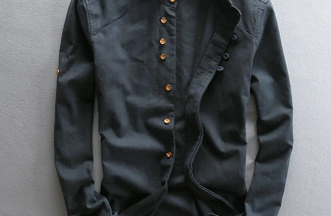 New Fashion Spring Autumn Men Long Sleeve Shirt Clothes for Men Mandarin Collar