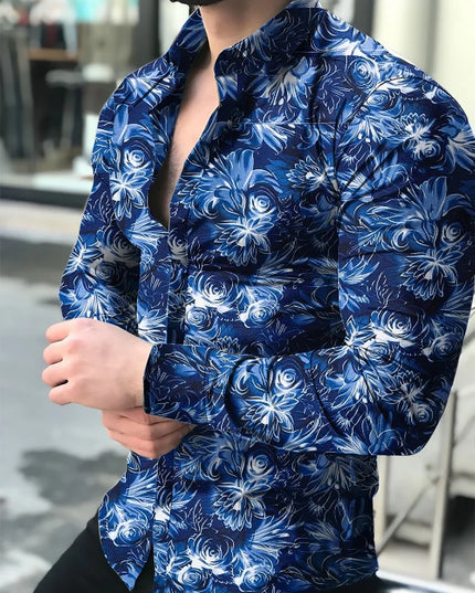 Men Hawaiian Long Sleeve Shirt - Constantin & Crys