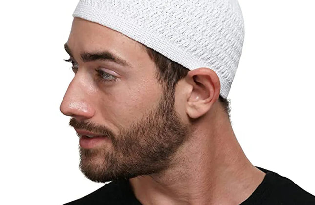 Winter Knitted Muslim Men Prayer Hats Warm Male Beanies Cap Islamic Ramadan