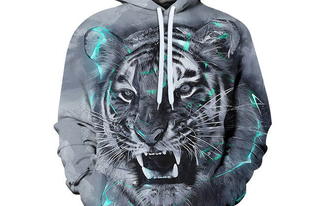3D Digital Printing Hooded Pocket Pullover Hooded Men's Sweater Custom Hoodies