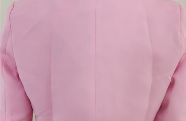 A4564 Elegant Pink Long Sleeve Single Button Slim Winter Wear Women Coat 2021