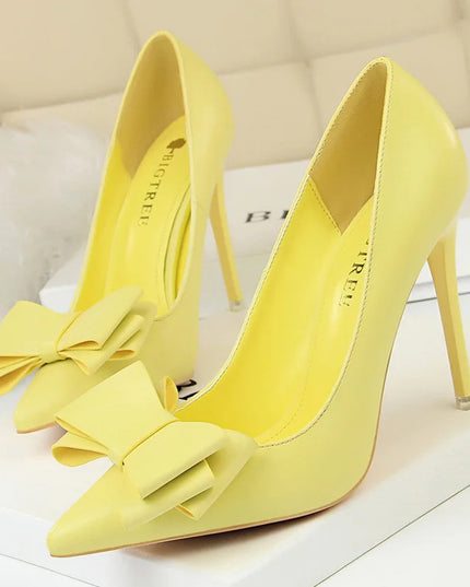 BIGTREE Shoes Bow-Knot Pumps Women High Heels 2025 Fashion Women Heels Lady