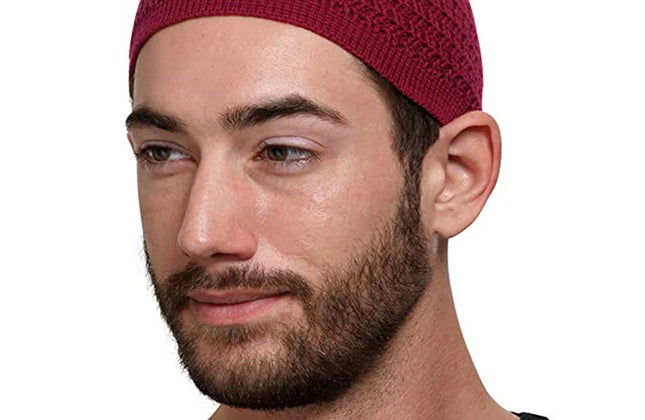 Winter Knitted Muslim Men Prayer Hats Warm Male Beanies Cap Islamic Ramadan