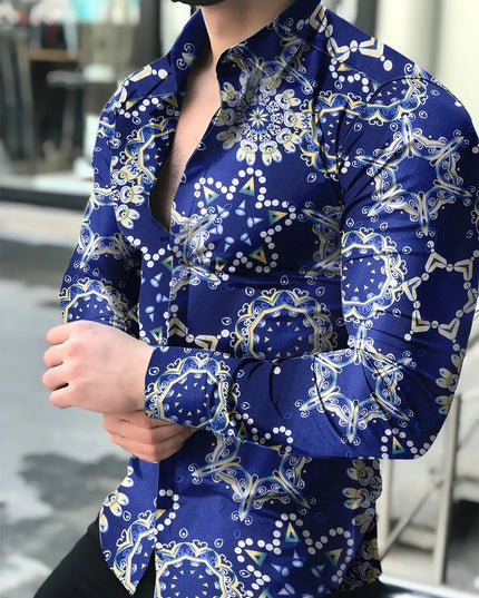 Men Hawaiian Long Sleeve Shirt - Constantin & Crys