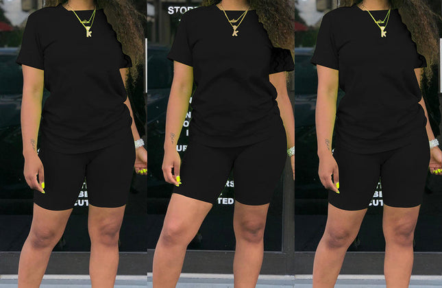 Custom Outfits Women T Shirt and Short Sets Summer 2 Two Piece Short