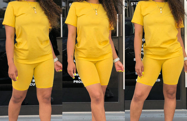 Custom Outfits Women T Shirt and Short Sets Summer 2 Two Piece Short