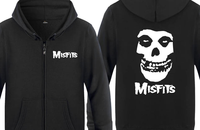The MISFITS Punk Rock Music Hoodie Sweatshirts Men Fashion Mens Zipper