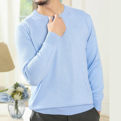 Men’s Custom Logo Knit Sweater – Casual Long Sleeve Pullover