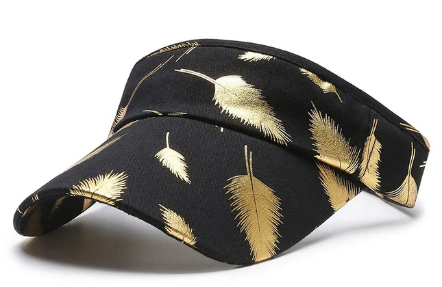 FS Luxury Black Golden Feather Baseball Cap for Men Cotton Women Brand Designer