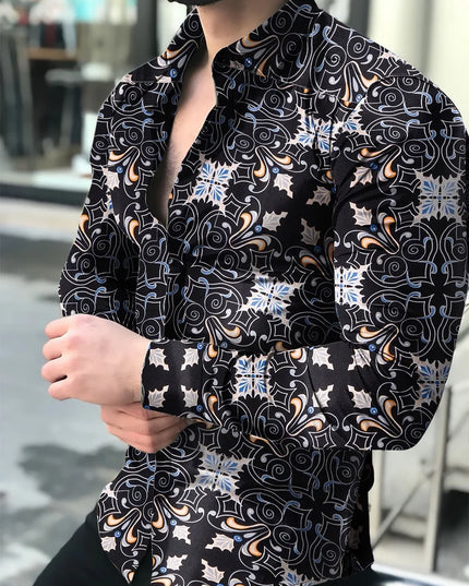 Men Hawaiian Long Sleeve Shirt - Constantin & Crys