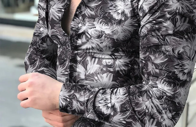 Men Hawaiian Long Sleeve Shirt - Constantin & Crys