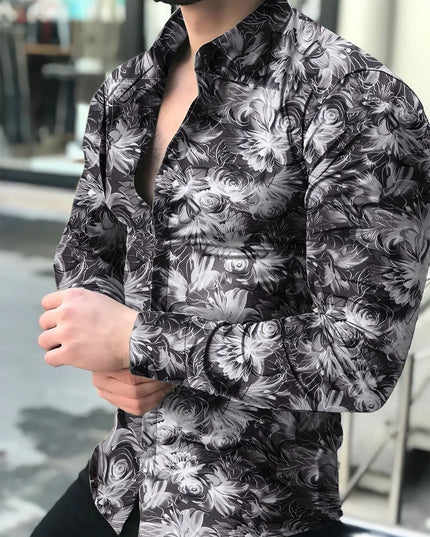 Men Hawaiian Long Sleeve Shirt - Constantin & Crys