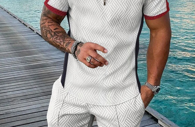 Casual Men Clothing Two Piece Set Shorts Summer T Shirt and Short Set Men