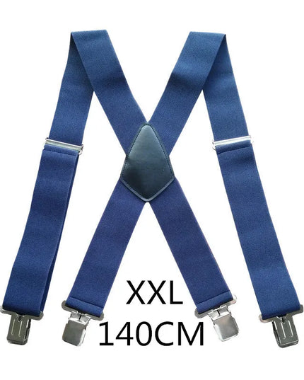 Plus Size 50mm Wide Men Suspenders High Elastic Adjustable