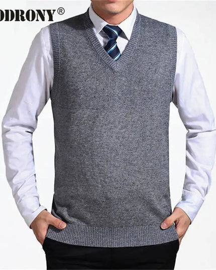 COODRONY 2020 New Arrival Solid Color Sweater Vest Men Cashmere Sweaters Wool