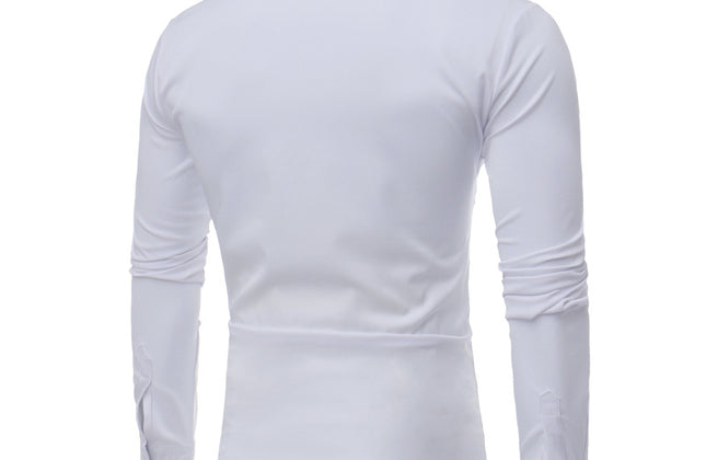 Fashion Men's Shirts for Men Designers Embroidery Slim Fit Casual Long Sleeve