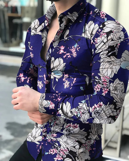 Men Hawaiian Long Sleeve Shirt - Constantin & Crys
