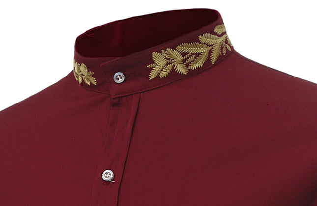 Fashion Men's Shirts for Men Designers Embroidery Slim Fit Casual Long Sleeve