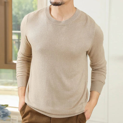Men’s Custom Logo Knit Sweater – Casual Long Sleeve Pullover