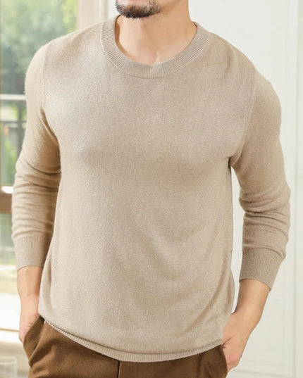 Men’s Custom Logo Knit Sweater – Casual Long Sleeve Pullover