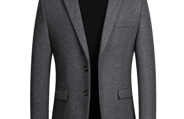 Thicken Men's Suit Jacket One Button Slim Fit Sport Coat Woolen Jacket