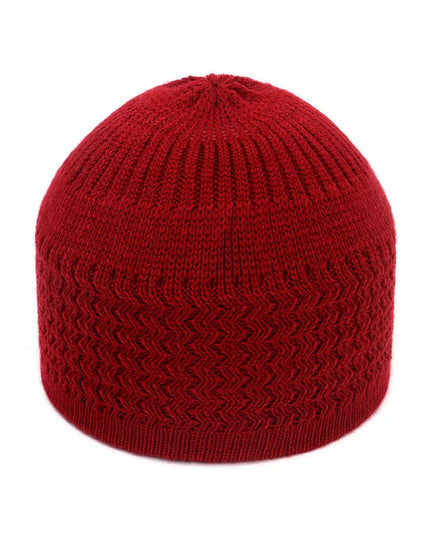 Winter Knitted Muslim Men Prayer Hats Warm Male Beanies Cap Islamic Ramadan