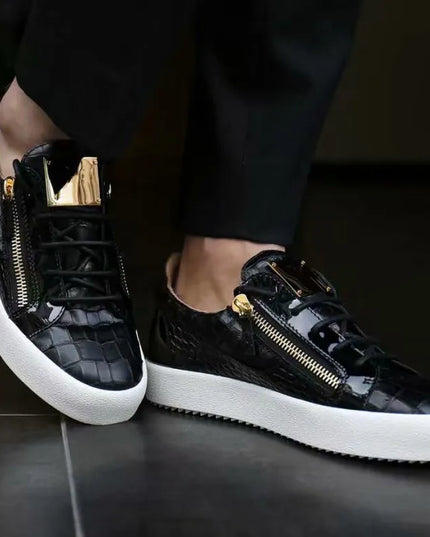 Black Lace-Up Dress Shoes — Men's Metal Loafers