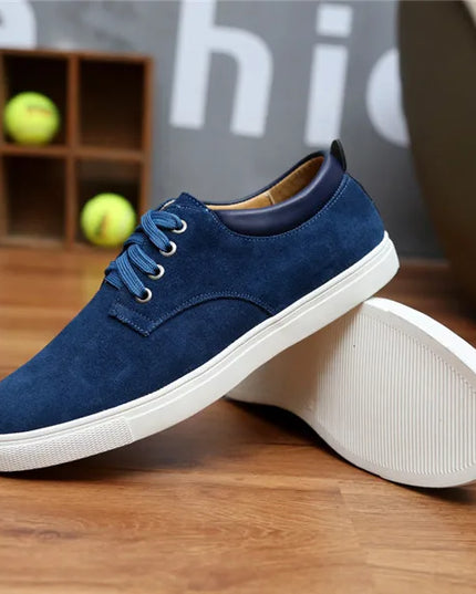 Men's Breathable Suede Lace-Up Flats — Available in Large Sizes