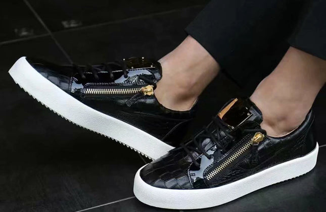 Black Lace-Up Dress Shoes — Men's Metal Loafers