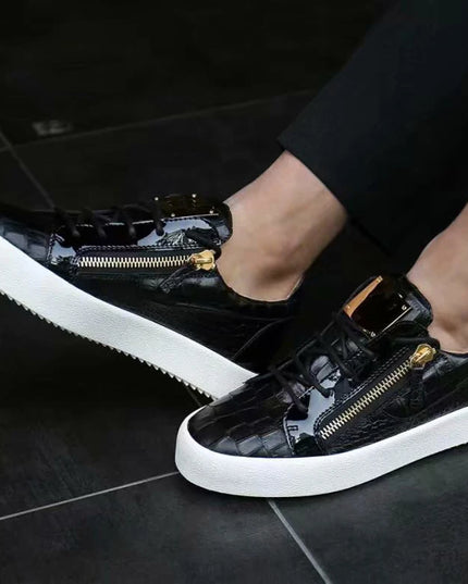 Black Lace-Up Dress Shoes — Men's Metal Loafers