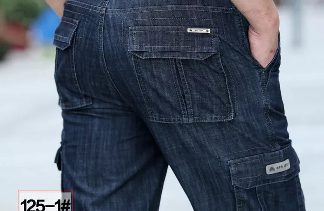 Cargo Jeans Men Big Size Casual Multi-Pocket Jeans Male Clothe