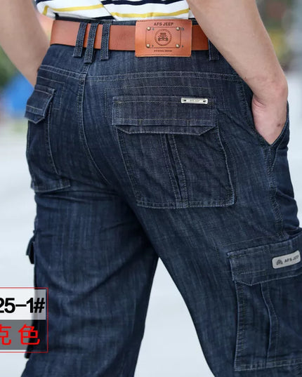 Cargo Jeans Men Big Size Casual Multi-Pocket Jeans Male Clothe