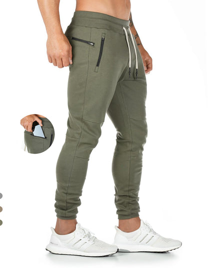 Plus Size Jogger Pants Workout Gym Sweat Trouser Side Zipper Pockets Slim